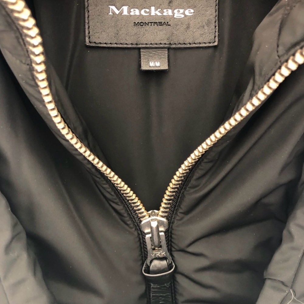 Mackage Cordelia Black Puffer Coat with Fur Trim - Picture 6 of 7